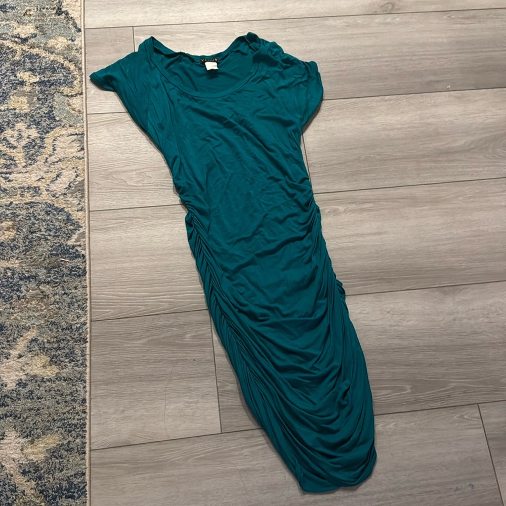 Venus teal ruched dress